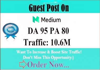 Write and publish guest post Medium. com DA-95,  index guarantee within 24 hours