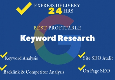 I will do excellent SEO 100 keyword research for ranking