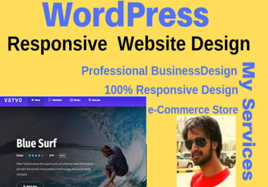 Create a responsive wordpress website design with 2 days free support