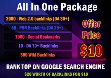 Cheapest All In One Backlinks Package for Fast Google Ranking