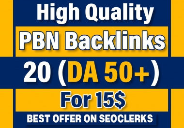 Build 20 DA (50+) Aged PBN Home Page Dofollow Backlinks 