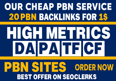 Cheap PBN Service,  Provide 20 PBN Home Page Dofollow Backlinks