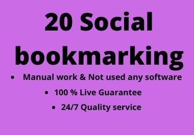 20 Social bookmarking for your website on high DA PA Sites