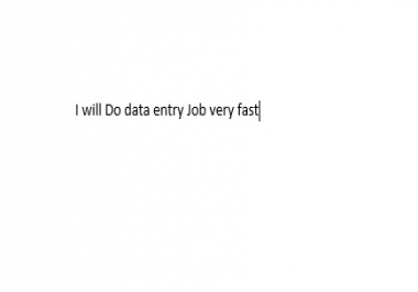 I will Do Data Entry Job Very Fast