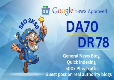 Write & Publish a Guest post on DR 78 & DA 70+ Homepage do-follow Google News Approved Website