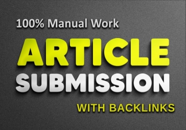 I will provide 50 article submission back link high da pa