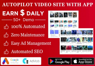 Build fully automated video website with app in any topic