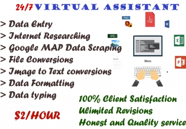 I will be your virtual assistant and data entry operator