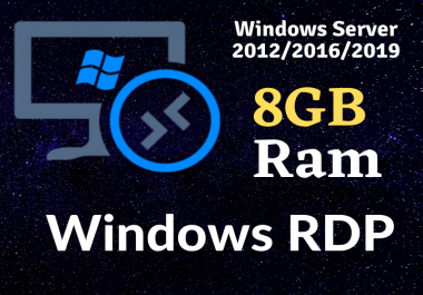 I will provide you vps with windows server rdp 8 gb Ram 2 CPU