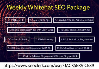 I will do weekly whitehatseo package