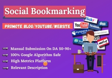 Promote Your URL Into 65 Social Bookmarking Sites Manually and Naturally For Increase Website Rank