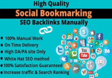 I will provide 50 strong social bookmarking backlinks for increasing traffic