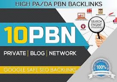 I will build 10 permanent homepage pbn backlinks with da 25 plus