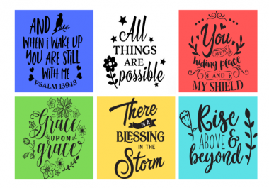 I will provide 48 christian bible verse quote designs for t-shirt