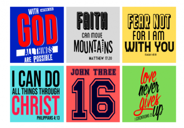 I will provide 8 bible verse t-shirt designs