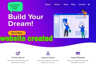 I will create a custom word press website design,  web development+seo