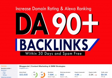 Build High Authority Dofollow Backlinks DR 50 to 90 boost Ranking
