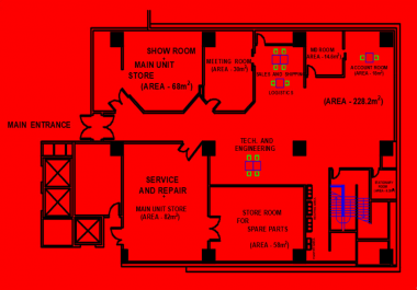 I will design your 2d office floor plan