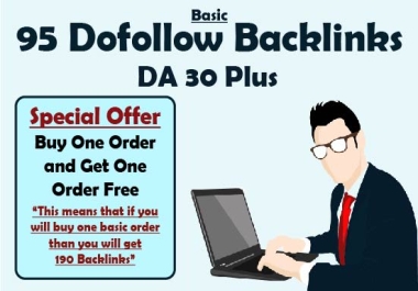I will submit 95 dofollow backlinks of domain authority 30 plus