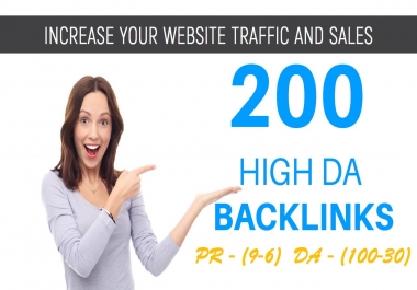I will provide 200 high DA backlinks service for your website