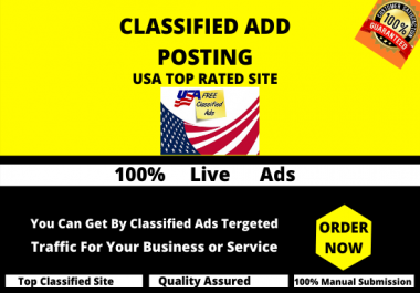 I will post classified ads on high pr ads sites in USA