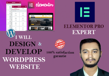 I will create wordpress website using elementor pro page builder
