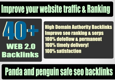 40 High Quality DA 70 plus & DR 60 plus permanent dofollow backlinks