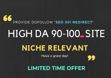 High DA PA quality Niche Relevant Backlink via 301 redirect