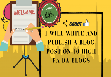 I will write and publish a blog post on 10 high PA DA Blogs