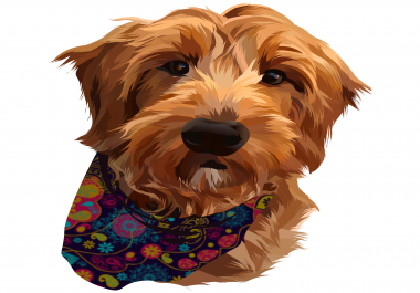 I will make vector illustration dog cat animal pet cartoon potratit