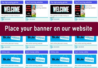 Real traffic for your website banner advertisement - Place your banner on our website for 30 days
