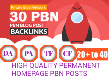  Do 30 PBN Manual Homepage Permanent PBN Backlink With High DA PA Best PBN