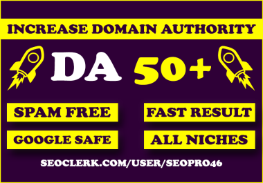 I will increase your website domain authority Moz DA 50 plus 