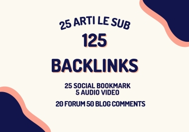 I will do 125 backlinks with High DA sites