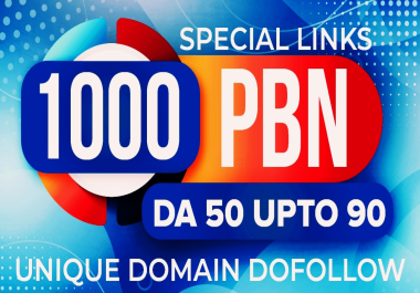 Skyrocket your website Ranking with 1000 High Authority PBN Backlinks DA 50+ Manual Posts