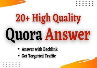 I will Create 20 HQ Quora answers on your Niche relevant Questions