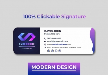 I will design clickable HTML email signature for you