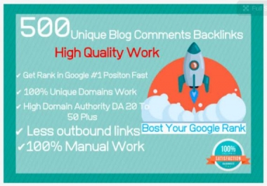 I will do 500 unique domains blog comments backlinks