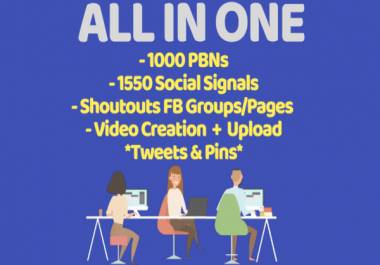 All In One SEO Package - 1000 PARASITE BACKLINKS - 1550 SOCIAL SIGNALS - ANIMATED VIDEO - SHOUTOUTS