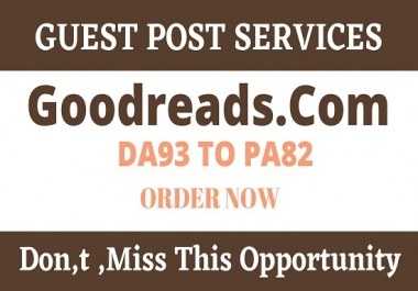 write and publish guest post on DA93 Goodreads. com