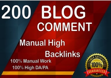 I Will build 200 high quality blog comments backlinks on high PA DA for boost website