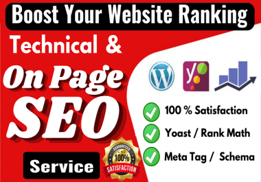 On Page seo and technical optimize your website with Rank math plugin