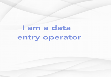 I am a data entry operator I finish your work very quickly