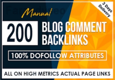 I will provide 200 backlinks unique domain Do follow blog comments