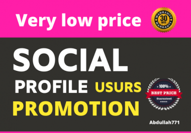 Social Profile Promotion Fast and 30 Day Refill