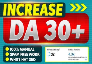 increase your website moz da to 30+