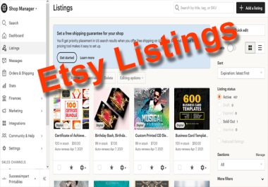 I will do product listing in your Etsy Store