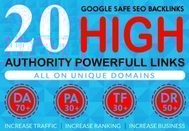 20 Homepage Backlink DA70+ PA50+ PR7+ Permanent & Dofollow With unique website