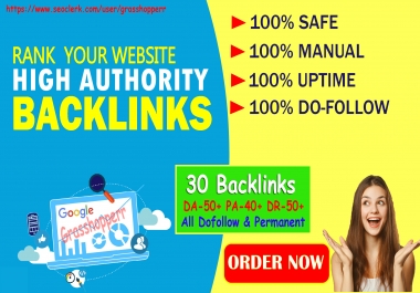 DA-50+ PA-40+ PR6+ 30 Homepage web2.0 Backlink Permanent & Dofollow With unique website