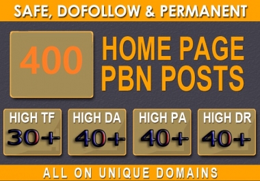 Get Extreme 400+PBN Backlink in your website hompage with HIGH DA/PA/TF/CF with unique website